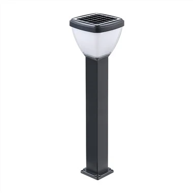 Iluminación de bolardo led solar al aire libre cuadrado